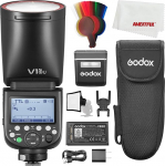 Godox V1PRO-S V1 Pro TTL &uuml;marpea kaamera v&auml;lklambi Sony jaoks, 76Ws HSS 1/8000s, sisseehitatud liitiumaku, LED-modelleerimislamp, uuenduslik v&auml;line v&auml;lklambi SU-1