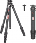 Tripod Camera Carbon Fibre with 360&deg; Panoramic Ball Head and Arca Swiss, Lightweight Camera Tripod with Removable Centre Column for All DSRL Cameras, Maximum Load 18 kg