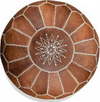 ALMADIH Maroko ehtne nahast istmepadi Camel Vintage t&auml;idetud tugevast nahast k&auml;sitsi valmistatud idamaine Ottomani Bean Bag p&otilde;randapadi helepruun (Pouf Camel Vintage)