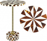 JONATHAN Y END1003A Calix 23.5" Kaasaegne minimalistlik metallist vaigust k&uuml;ljelaud &Uuml;mmargune l&otilde;pplaud elutuppa magamistuppa kontorisse vannituppa Tumepruun/valge