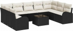 Rantry 9-teiliges Garten-Sofa-Set mit Kissen Braunes Poly-Rattan Gartenlounge Model3346207