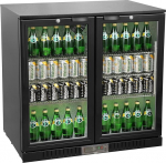 METRO Professional GBC1002 Drinks Cooler with 2 Glass Doors, Bottle Fridge with 6 Shelves, Energy Class D, 160 W, Temperature Range: 0 to +10 &deg;C, 200 L, Black