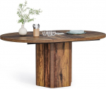 LITTLE TREE rustikaalne ovaalne s&ouml;&ouml;gilaud 6-kohaline puidust k&ouml;&ouml;gilaud Country Chic m&ouml;&ouml;bel k&ouml;&ouml;ki, s&ouml;&ouml;gituppa ja elutuppa, puidust alus, pruun viimistlus