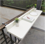 R&otilde;du rippuv laud, kokkupandav 5-suunaline reguleeritava k&otilde;rgusega laud r&otilde;dule, alumiiniumprofiil, ilmastikukindel kokkupandav laud terrassile ja aeda (valge, 80 x 39 cm)