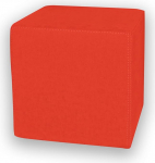 Betten-ABC KUBI Stool Seat Cube Floor Cushion Footstool 40 x 40 x 40 cm Five Colours Living Room Children's Room Guest Room or Hallway (Colour: Red-Orange)