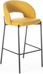 Mondo Viro Alan Upholstered Fabric High Stool Set with Footrest 52 x 50 cm 98 h (6, Yellow)