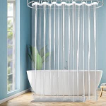 EurCross ekstra lai l&auml;bipaistev hallituse vastane du&scaron;ikardin 240 x 200 cm 5 magnetiga p&otilde;hjaga, plastist veekindel PEVA du&scaron;ikardinad vannitoa jaoks vannituba koos 16 r&otilde;ngaga