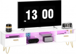 HOMCOM TV-kapp RGB LED-idega 16 v&auml;rvi, TV-m&ouml;&ouml;bel kuni 42-120-tollise teleri jaoks, 2 sahtlit ja avatud riiul, kaasaegne TV-pink elutuppa, magamistuppa, 160 x 35 x 42 cm, valge
