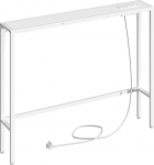 MAHANCRIS konsoollaud koos laadimisjaamaga, 100 cm sissep&auml;&auml;sulaud, kitsas k&uuml;ljelaud, koridorilaud pistikupesade ja USB-pesadega, metallraamiga, elutuppa, magamistuppa, valge ACTWT968UE01