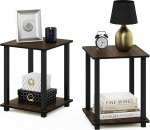 Furinno End Table 2-Pack, puit Columbia Walnut/Must