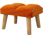 YMYNY jalahoob, v&auml;ike puust jalgadega Ottomani tool, kaasaegne polsterdatud diivanil istuv jalahoob, sametist jalahoob, Pouf diivanihoob elutuppa, magamistuppa, 40 x 30 x 27 cm, oranž HBD032J