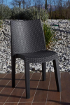 Dmora - Trieste v&auml;litool Aia iste s&ouml;&ouml;gitooli Rattan efektiga v&auml;litool 100% Made in Italy 48 x 55 x 86 cm Antratsiitne