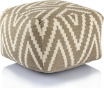 ELYFLAIR&reg; 100% puuvillast k&auml;sitsi kootud kuubikujuline iste - mitmek&uuml;lgne elutuppa, lastetuppa v&otilde;i kontorisse - Taupee v&auml;rvi jalgpidi tool