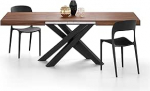 MOBILI FIVER, Emma 140 cm pikendatav laud, p&auml;hklipuust, mustad X-jalad, laminaat, raud, valmistatud Itaalias.
