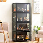 ASQUAR klaasist vitriinkapp, nurgas vitriinkapp, seisev vitriinkapp, laius 60/70/80 cm, vitriinkapp, kollektsion&auml;&auml;ride vitriinkapp, seisev seisev vitriinkapp, must, 60 cm B