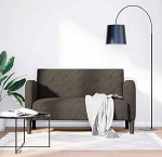 Owoxanthellate Kahekohaline diivan, 124 x 67 x 70 cm, tumehall kunstnahk, vedrustuss&uuml;damik ja vahtpolster, kuni 220 kg, ruumi s&auml;&auml;stev v&auml;ike mini diivan elutuppa, kontorisse v&otilde;i esikusse.