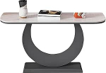 Moderner Eingangstisch, Schmaler Konsolentisch, Steinplattenoberfl&auml;che, Langer Flur Tisch f&uuml;r Diele, Wohnzimmer oder Schlafzimmer(Black,47.2in/120cm)