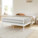 Aspire Beds Alpine Massivholz-Bettgestell, wei&szlig; lackiert, UK King (150 x 200 cm)