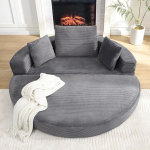 Klappsofa mit Kissen, modulares Sofa Cordstoff Schlafsofa mit Schlaffunktion, Boneless Schlafcouch f&uuml;r Apartments, Wohnzimmer, Schlafzimmer, Grau