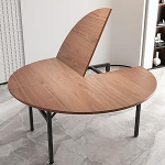 &Uuml;mmargune t&auml;ispuidust laud koduseks kasutamiseks, 10 lihtsat ja elegantset restorani stiili, 140cm l&auml;bim&otilde;&otilde;t, ruumi s&auml;&auml;stev neljandiku kokkuklapitav disain