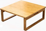 Niedriger Japanischer Teetisch Mit Klappbaren Beinen, Klappbarer Couchtisch Aus Bambus F&uuml;r Tatami-Schlafzimmer, Erkerfenster, Teestube, Multifunktiona,A-60cm