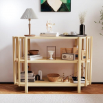 Festnight Konsolentisch Holz 114 cm Eingangstisch Flurtisch 3-Stufigen f&uuml;r Flur Eingang Wohnzimmer Sofatisch mit offene Ablage Wohnzimmertisch Beistelltisch 114x42x75cm