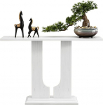 Moderner geometrischer Konsolentisch - Sofatisch aus Massivholz f&uuml;r Wohnzimmer, Eingangsbereich und Flur - Stilvolles Foyerm&ouml;bel (Wei&szlig;, 80 x 30 cm)