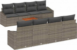 Gartensofa-Set mit Kissen 9 tk Grau Poly-Rattan Gartenm&ouml;bel Model3347804