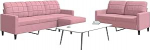 Rosa Samtsofa Set mit Fu&szlig;hocker - 2+3 Sitze, Komfortpolsterung, Wohnzimmer Design Model3278404