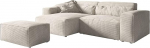 DELIFE Sirpio nurgadiivan XL Cord Beige 270 x 170 cm reguleeritav koos tugitooliga