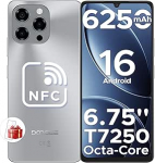 DOOGEE Note 58 Android 16 mobiiltelefon ilma lepinguta, 6250 mAh, 32 (8+24) GB + 128GB/2TB TF nutitelefon, 6,75-tolline HD+ IPS T7250 Octa Core mobiiltelefon odavalt, 16MP + 8MP, Dual SIM 4G Simlock-free