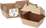 BIOZOYG Take Away Burger Box, pakend 200-st, vastupidavad burgerikarbid k&otilde;rge hingedega kaanega, hamburgerikarp j&otilde;upapist, tugev To Go burgeripakend, 16,8 x 15,4 x 9,8 cm, biolagunev, biolagunev