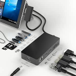 13-in-1 Microsoft Surface Dock, Surface Pro dokkimisjaam Triple Display Microsoft Surface Hub adapter Surface Pro 9/8/X/7/6/5/4/3, Surface Book 3/2/1, Surface Laptop Go/4/3/2/1 jaoks.