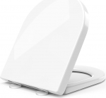 STOREMIC Toilet Seat with Soft-Close Mechanism, Quick-Release Function, Easy Attachment at the Top and Bottom, Antibacterial Toilet Lid Made of Duroplast with Adjustable Hinges, O-Shape, White