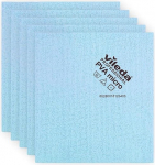 Vileda Microfibre Cloth PVA Micro, 38 x 35 cm, Pack of 5, Polyester, Blue