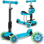 Ricokids 3-in-1-Laufroller f&uuml;r Kinder - Roller DREI Rollen - Kinderroller 3 R&auml;der - Kinderroller ab 3 Jahre - Kleinkindroller - 27,5 x 55,5 x 78,5 cm