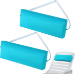 Qunclay Headrest Pillows, Pool Furniture, Lounge Cushion, Chair Cushion, Patio Furniture, Cushion with Adjustable Elastic Band, Headrest Cushion for Pool, Patio, Chairs, Turquoise, Pack of 2
