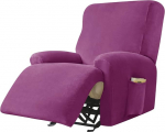 Highdi Stretch Cover for Recliner Chair, Complete Armchair Protector, Stretch Recliner Chair Covers, 1 Piece, Soft Spandex, Plain Elastic Armchair Cover for TV Chair, Lounger, Armchair (Purple)