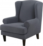 ele ELEOPTION Armchair Throw, Sofa Throw, 2-Piece Armchair Cover, Jacquard Fabric, Wingback Chair, Stretch Covers, Pure Colour, Armchair, Protective Cover, Washable & Anti-Wrinkle Sofa Cover,