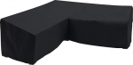 Orqihod L-Shaped Garden Furniture Cover, Waterproof 600D Heavy Duty Garden Furniture Cover with Storage Bag, 215 x 215 cm, Black, Protective Cover for Corner Sofa, Windproof