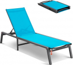 VEVOR v&auml;ljas Chaise Lounge Chair, Alumiinium Patio Lounge Chair 5 reguleeritava positsiooniga, kokkupandav basseinitooli koos lamamisfunktsiooniga ja t&auml;ielikult tasane p&auml;ikesetool
