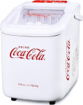 Salco Coca Cola j&auml;&auml;kuubikute valmistaja - J&auml;&auml;masin 2 j&auml;&auml;kuubiku suurusega - 10 kg j&auml;&auml;kuubikuid p&auml;evas - Retro disainiga valge - kaasaskantav j&auml;&auml;kuubikute masin kokteilide, jookide ja pidude jaoks