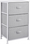 Amazon Basics Wardrobe Storage Unit, with 3 Fabric Drawers, White