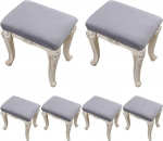 SDNAM Velvet Stool Cover Ottoman Bar Stool Covers Rectangular 2/4/6 Set Stretch Washable Dressing Table Stool Covers Counter Stool Covers Cover Stool Cover (Hall, 6 t&uuml;kki)