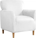 SYLC Stretch Velvet tugitool diivan katab Ottoman viskab ristk&uuml;liku / ruutu, Bankett Vannitool viskab jalatooli katte (valge, tool)