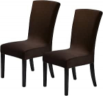 Howhic Sametist toolikatted s&ouml;&ouml;gitoa jaoks 2 komplekti, venivad s&ouml;&ouml;gitoolide katted, pestavad k&ouml;&ouml;gitoolid, elegantne kaunistus koju ja bankettidele (&scaron;okolaad, 2 pakki)