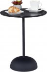 Relaxdays Side Table, Round Storage Table, H x D: 48.5 x 40 cm, Metal and MDF, Modern Sofa Table for Living Room, Black