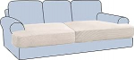 H.VERSAILTEX Stretch 2 St&uuml;ck T Kissen Diivan Schonbez&uuml;ge Einzeln Sofakissen Bez&uuml;ge f&uuml;r 2 Kissen Diivan Sitzkissenbez&uuml;ge mit Elastischen B&auml;ndern Mit Dicker Jacquard Stoff Elfenbein