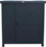 HABAU aiakapp koos t&ouml;&ouml;tasapinnaga FSC t&auml;ispuidust - antratsiitne, ilmastikukindel ja st&uuml;rofoamivaba pakend - v&auml;liskapp r&otilde;dule, aeda ja terrassile (Logan)