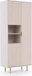 Lomadox Display Cabinet in Cashmere with Grooved Front, Gold Handles and Feet